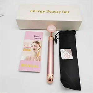 HOTACE Jade Roller for Face Electric Vibrating Face Roller Massager 100% Natural Rose Quartz Roller Skin Care Tools-Pink - product information 9