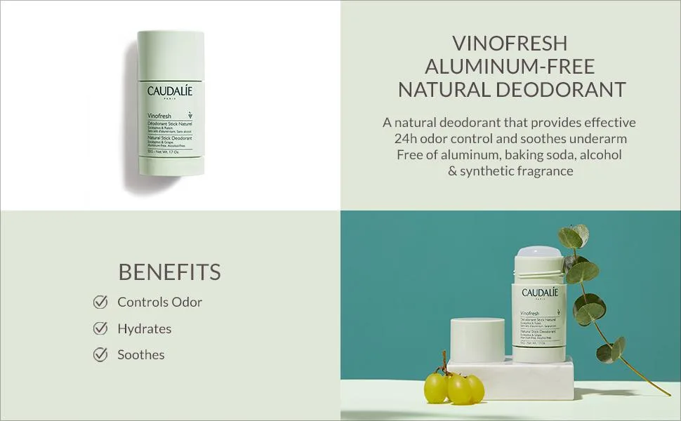 Caudalie Vinofresh Natural Deodorant Stick  Aluminum Free and Alcohol Free  with Eucalyptus & Grape - product information 8