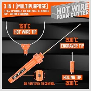 HORUSDY 3-IN-1 Hot Wire Foam Cutter  Foam Cutter Electric Cutting Machine Pen Tools Kit - product information 5