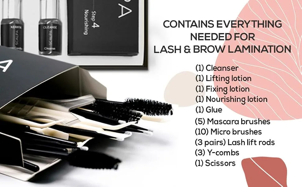 SCALPA Professional Lash Lift & Brow Lamination Complete Kit  Semi-Permanent Eyelash Perm for Lash Curling  Eyebrow Perm Kit for Full Brows - Amazon_EnhanceBrand_Content_08