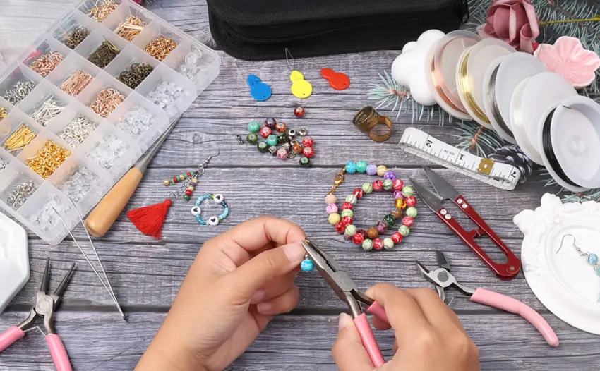 Yholin Jewelry Making Kits for Adults  Wire Wrapping Kit with Tools  Wire  Accessories for Making and Repair pink - jewelry making tools