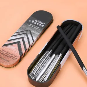 10pcs Vine Charcoal Sticks Willow Artist Soft Charcoal Pencil Sticks Drawing Art Set in Tin Box  4 Sizes Charcoal Drawing Chalks Art Medium for Sketching  Drawing  Shading - product information 5