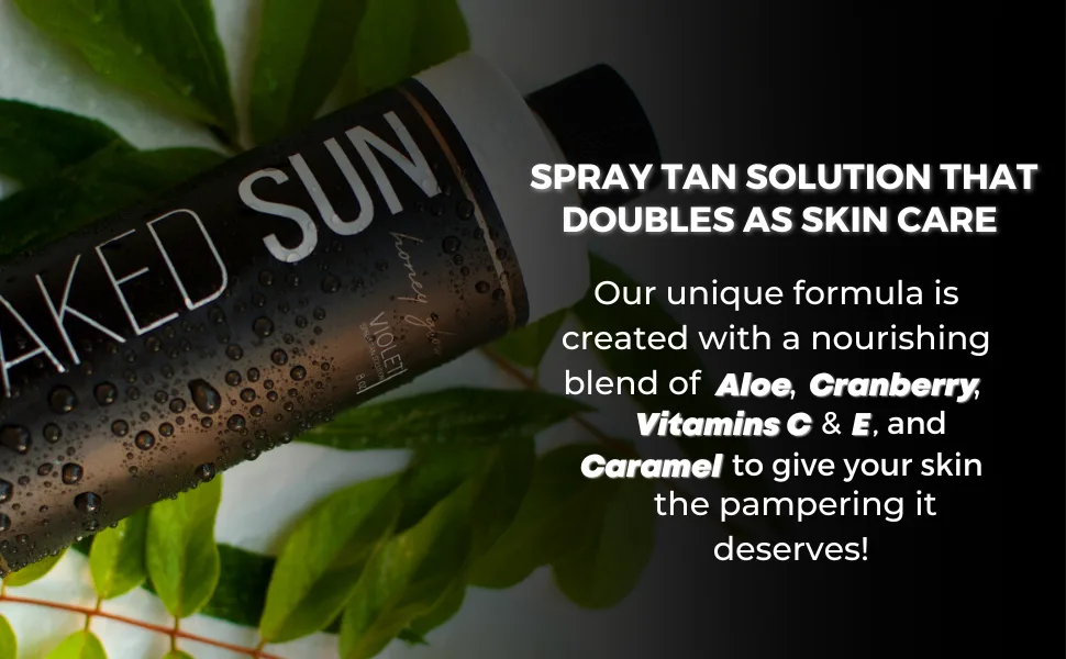 Naked Sun Honey Glow Spray Tanning Solution Trio Bundle (3 Items): Dark Bronze  Violet and Rapid Express Airbrush Tan Mist - spray tan solution honey glow violet