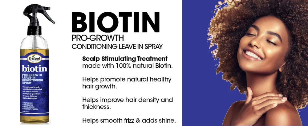 Difeel Biotin Root Stimulator 2.5 oz. - Follicle Stimulator for Hair Growth - Difeel Biotin Pro-Growth Conditioning Leave-in Spray