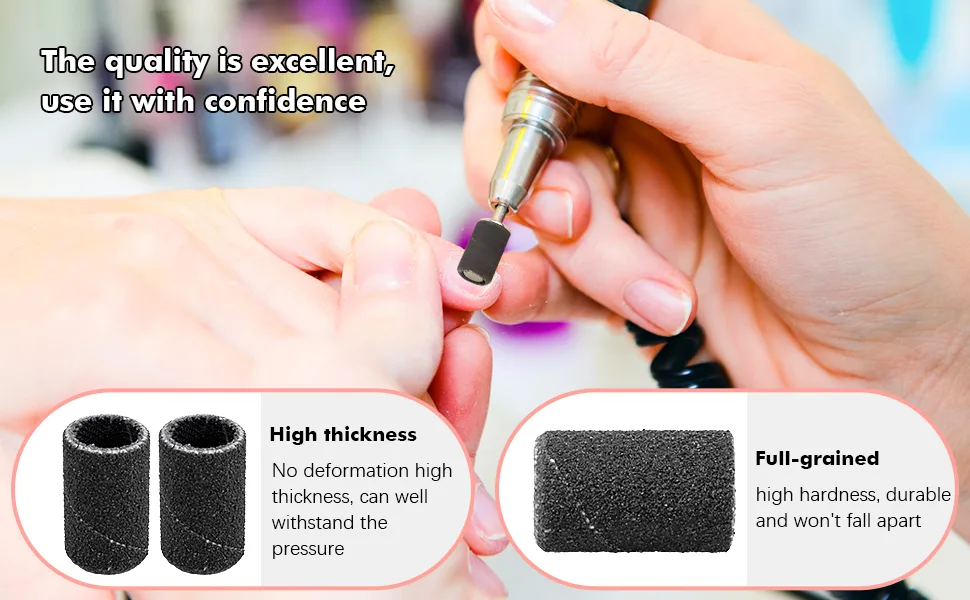 Rolybag Sanding Bands for Nail Drill Drill Sanding Band with Storage Box Include 100 Superfine Grinding Wheel Sand Bands and 2 Pieces Mandrel for Most Size 3/32 Nail Drill Machine 240 - 240 sanding bands for nail drill