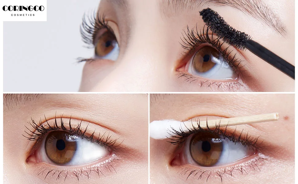 CORINGCO Mascara Waterproof Eye Makeup Long Last Curling Volume Korean Mascara 0.25floz 03 Dark Brown - 970_Makcara