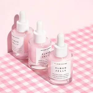 Herbivore Botanicals Cloud Jelly Plumping and Hydration Face Serum with Vegan Collagen - Clean  Natural Skincare  1 Fl Oz (30ml) - herbivore Cloud Jelly Pink Plumping Hydration Serum