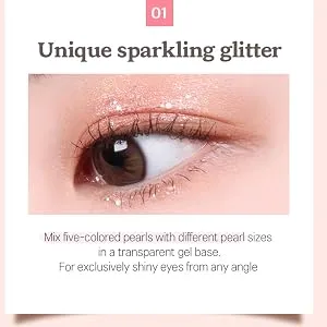 CORINGCO Eye Glitter Makeup Liquid Eyeshadow Sparkle | Shabam Shabam Romantic Glitter Shadow 03 Sunset Light K beauty Makeup Shimmer 03Sunset Light - 300_01