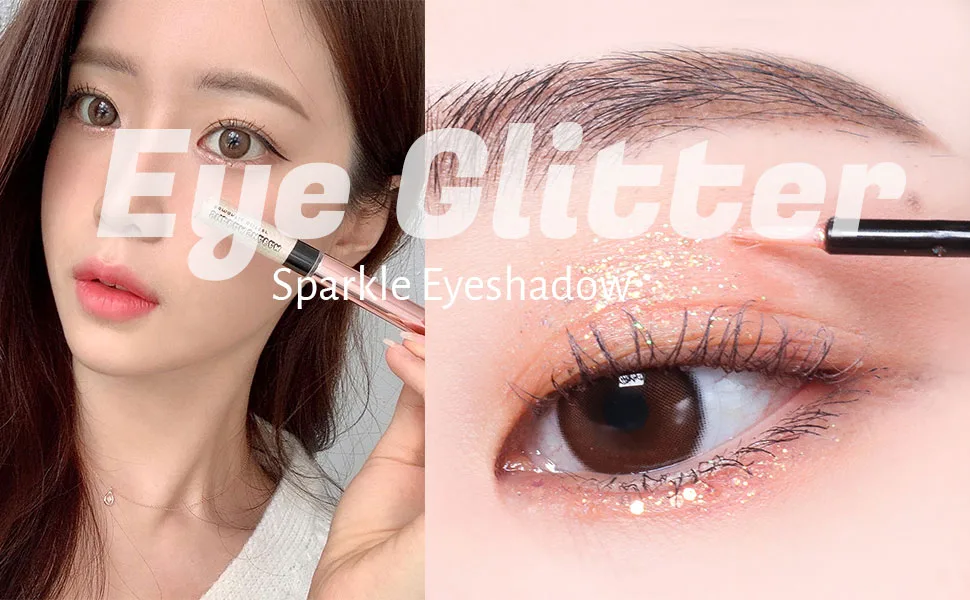 CORINGCO Eye Glitter Makeup Liquid Eyeshadow Sparkle | Shabam Shabam Romantic Glitter Shadow 03 Sunset Light K beauty Makeup Shimmer 03Sunset Light - 970_Glitter