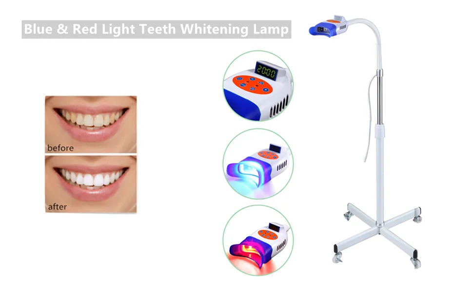 Dental Teeth Whitening Lamp Teeth Bleaching Light Lamp Blue Red Light Lamp Floor Standing - Teeth Bleaching LED LamTeeth Bleaching LED Lampp