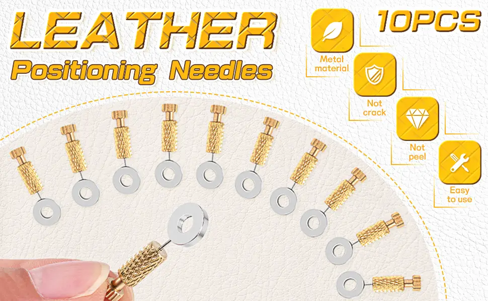 Bopfimer 10Pcs DIY Tools Handmade Leather Goods Tools Suture Fixing Needle Leather Goods Fixed Needle Sparse Stitch - Positioning Needles