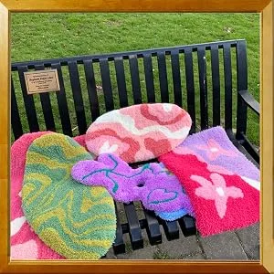 Primary Tufting Cloth with Marked Lines  Large Size Needlework Fabric  Monk's Cloth for Tufting Gun  Rug-Punch  Punch Needle  45''x45'' 45*45 in - tuft cloth