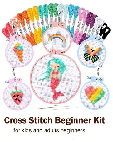 Pllieay 5 Pieces 5 Sizes Square Embroidery Hoops  ABS Plastic Embroidery Hoops for DIY Embroidery Craft 3  4.3  6.5  8.7  11 - cross stitch beginner kits