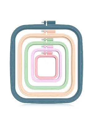 Pllieay 5 Pieces 5 Sizes Square Embroidery Hoops  ABS Plastic Embroidery Hoops for DIY Embroidery Craft 3  4.3  6.5  8.7  11 - Embroidery Hoops