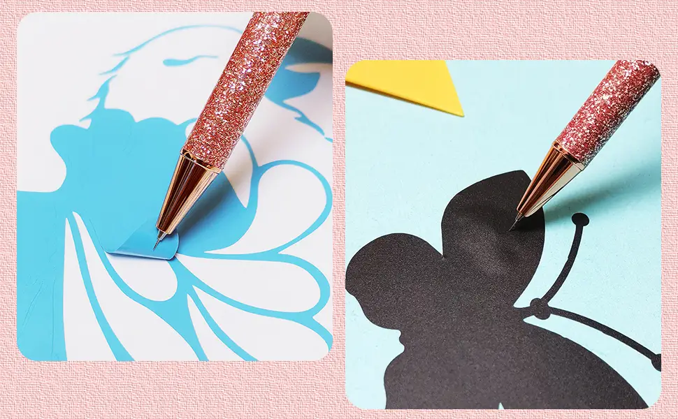 Craft Weeding Pen  Essential Adhesive Vinyl Tool  Precision Needle for Craft Weeding  Vinyl Air Release or Car Puncturing Installation  Rose Gold - product information 4