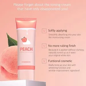 CORINGCO Peach Toneup Cream 1.76oz Multi Tone Up Cream Korean Makeup Face Body Mosturizer Brightening Wrinkle Bounce - 300_05