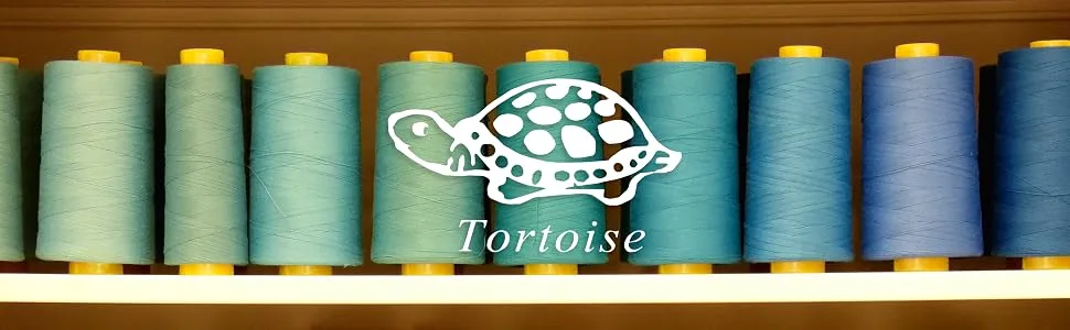 Tortoise 4 Cones of 3000 Yards Each Spool Thread for Sewing All Purpose Sewing Thread 100% Polyester Thread for Serger Overlock Quilting Sewing Machine 40S/2 White - thread in line
