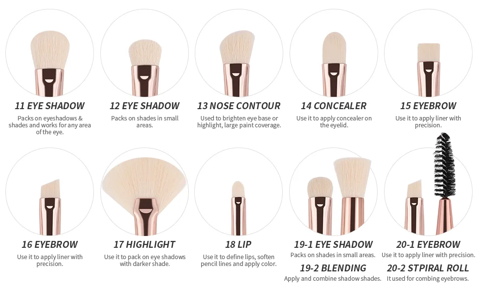 DUcare Makeup Brushes Professional 20Pcs Green Makeup Brush set with Silicone Face Mask Brush Kabuki Foundation Blending Powder Blush Concealers Eyeshadows Brushes - product information 28