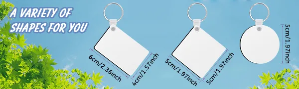 Coolrunner Sublimation Blank Keychain 30PCS Heat Transfer Keychain Double-Side Printed DIY MDF Blank Keychain (Square  Round  Rectangle) - product information 27