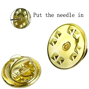 100PCS Pin Backs  Metal Locking Pin Backs  Brass Clutch for Brooch Tie Hat Badge Insignia Pin Backs Replacement (Gold) - Metal Locking Pin Backs