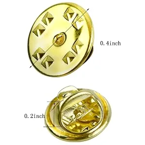 100PCS Pin Backs  Metal Locking Pin Backs  Brass Clutch for Brooch Tie Hat Badge Insignia Pin Backs Replacement (Gold) - Metal Locking Pin Backs