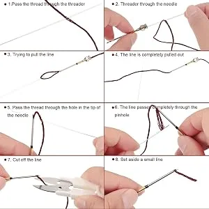 Punch Needle Tool  10 Pcs Punch Needle Wooden Handle Embroidery Pens Seam Ripper Scissors Threader for Embroidery Floss Cross Stitching Beginners - How to use