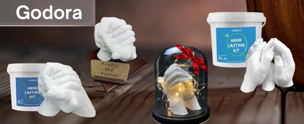 Hand Casting Kit Couples & Keepsake Hand Mold kit Couples for Holiday Activities  Molding Kits for Adults  Child  Wedding  Friends  Plaster Hand Mold Casting Kit by Godora Hand Casting Kit - Couples - Hand casting kit