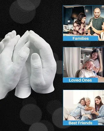 Hand Casting Kit Couples & Keepsake Hand Mold kit Couples for Holiday Activities  Molding Kits for Adults  Child  Wedding  Friends  Plaster Hand Mold Casting Kit by Godora Hand Casting Kit - Couples - hand casting kit family