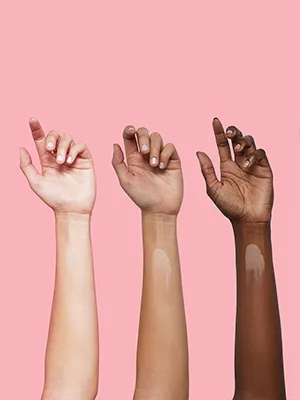 COOLA Organic Sun Silk Drops and Face Moisturizer with SPF 30  Dermatologist Tested Sunscreen with Plant-Derived BlueScreen Digital De-Stress Technology  1 Fl Oz - swatched product on different skin tones