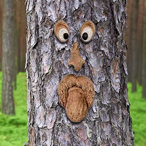 PureZoneA Old Man Tree face/ Hugger Bark Ghost Face Facial Features Decoration Art - 4444