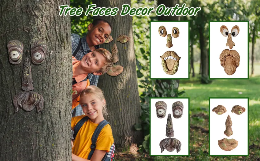 PureZoneA Old Man Tree face/ Hugger Bark Ghost Face Facial Features Decoration Art - product information 1