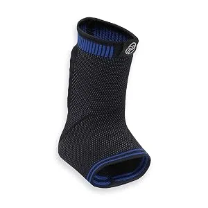 Achilles Sleeve with dual gel compression strips Large Black/Blue - Achilles Sleeve Front