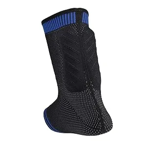 Achilles Sleeve with dual gel compression strips Large Black/Blue - Black/Blue Achilles Sleeve
