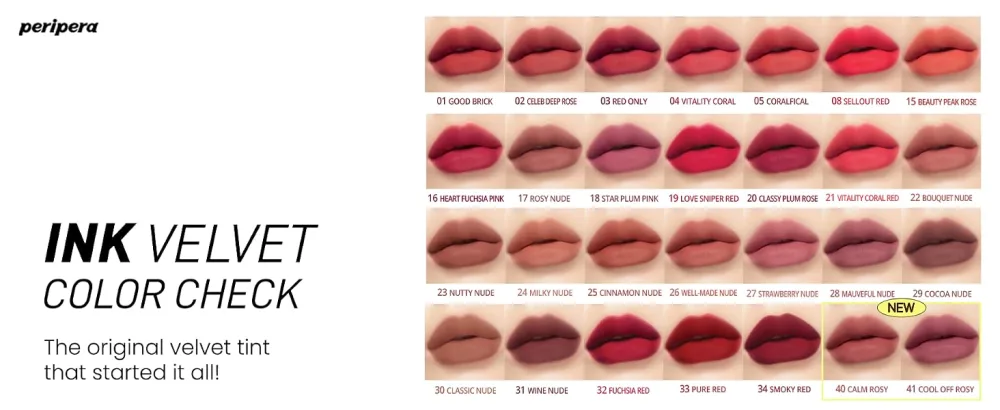 Peripera Ink the Velvet Lip Tint  Liquid Lip (0.14 fl oz  019 LOVE SNIPER RED) - color check
