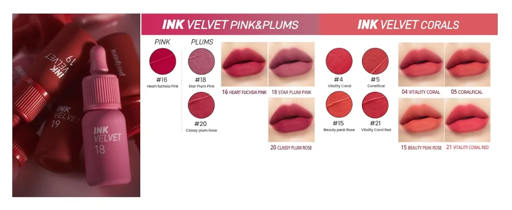 Peripera Ink the Velvet Lip Tint  Liquid Lip (0.14 fl oz  019 LOVE SNIPER RED) - PINK