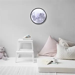 HTNDAYHE Magic Moon Mirror Illuminated Moon Mirror  Makeup Mirror Lunar Luminous Mirror with 3 Brightness Lights  Moon Magic Mirror Decoration Night Light Mirror Turns to Illuminated Moon (9.83) - Magic Moon Mirror