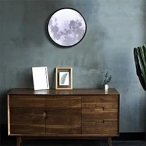 HTNDAYHE Magic Moon Mirror Illuminated Moon Mirror  Makeup Mirror Lunar Luminous Mirror with 3 Brightness Lights  Moon Magic Mirror Decoration Night Light Mirror Turns to Illuminated Moon (9.83) - Magic Moon Mirror