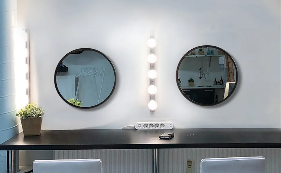 HTNDAYHE Magic Moon Mirror Illuminated Moon Mirror  Makeup Mirror Lunar Luminous Mirror with 3 Brightness Lights  Moon Magic Mirror Decoration Night Light Mirror Turns to Illuminated Moon (9.83) - Magic Moon Mirror