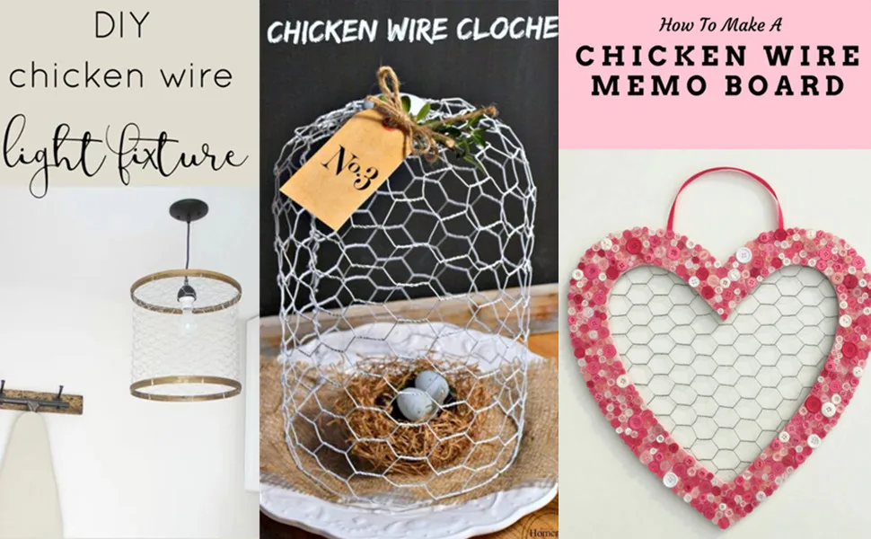 DoubleWood Chicken Wire Net for Craft Projects 3 Sheets Galvanized Hexagonal Wire Mesh Fence 13.7 Inches x 40 Inches Mesh10 Feet (13.7 x 40 Inches - 3 Sheets) - Chicken Wire net