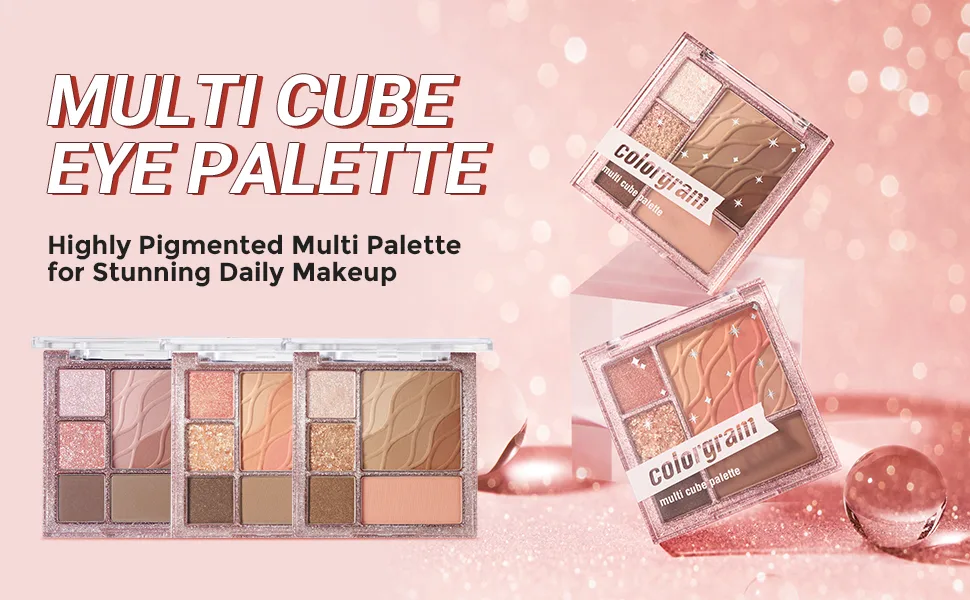 COLORGRAM Multi Cube Palette 5 Colors - 03 Lovely Cube | Eyeshadow Palette for Daily makeup  Ultra-Blendable  Matte  Glitter  Shimmer Shades 0.3 fl.oz. 03 Lovely Cube - COLORGRAM MULTI CUBE PALETTE