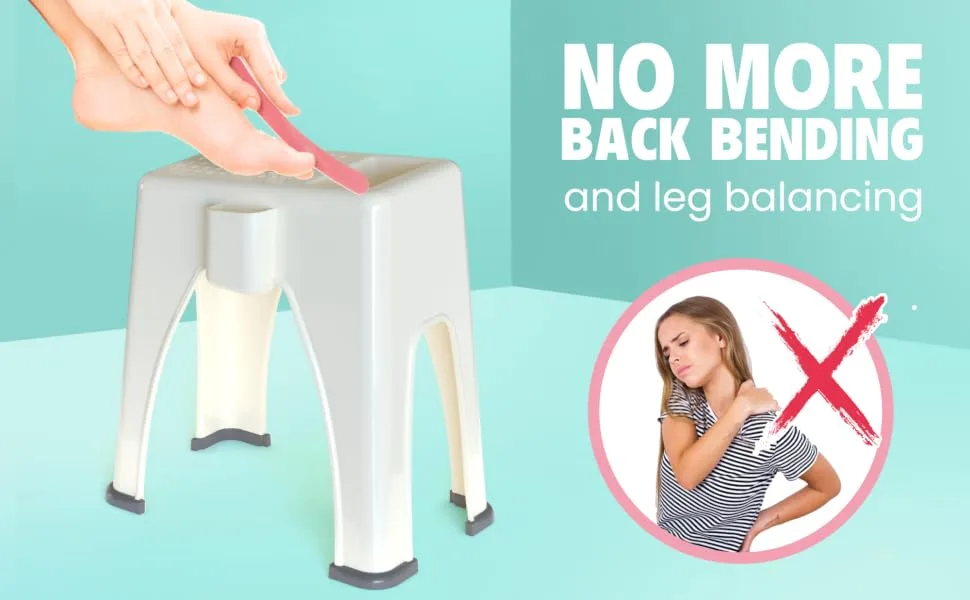 Skywin Pedicure Foot Rest - Non-Slip Salon Step  Side and Back Pockets holds Pedicure Essentials  9 x 7 x 10 inches (BEIGE) - product information 4