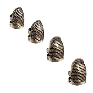 AXEN 4 Pieces Sewing Thimble  Metal Dazzle Gold Sewing Thimble Finger Protector  Accessories DIY Sewing Tool  Two Size 4 Pieces S&M 1.Colorful Dazzle - product information 2