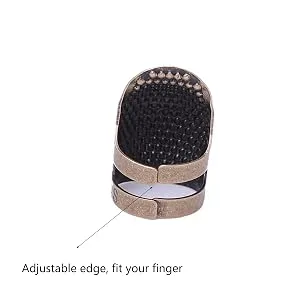 AXEN 4 Pieces Sewing Thimble  Metal Dazzle Gold Sewing Thimble Finger Protector  Accessories DIY Sewing Tool  Two Size 4 Pieces S&M 1.Colorful Dazzle - product information 4