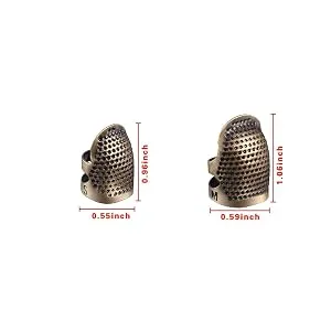 AXEN 4 Pieces Sewing Thimble  Metal Dazzle Gold Sewing Thimble Finger Protector  Accessories DIY Sewing Tool  Two Size 4 Pieces S&M 1.Colorful Dazzle - product information 5
