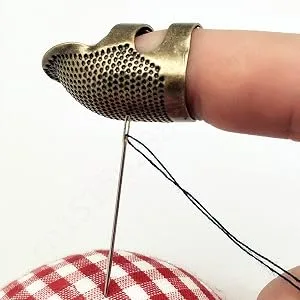 AXEN 4 Pieces Sewing Thimble  Metal Dazzle Gold Sewing Thimble Finger Protector  Accessories DIY Sewing Tool  Two Size 4 Pieces S&M 1.Colorful Dazzle - product information 6