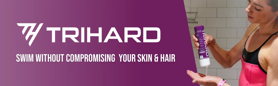 TRIHARD Pre & Post Swim Conditioner + Swimmers Shampoo Extra Boost + After-Swim Body Wash Extra Boost | Removing Pool Chemicals and Hard Water Negative Effects - TRIHARD Logo