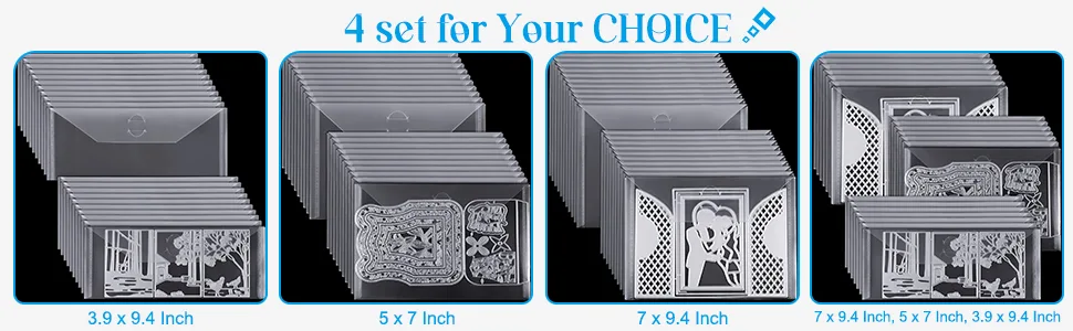 21 Pieces Clear Stamp and Die Storage Pockets Die Cut Storage Bag Scrapbooking Storage Die Storage Envelopes for DIY Card Making (5 x 7 Inch) - product information 4