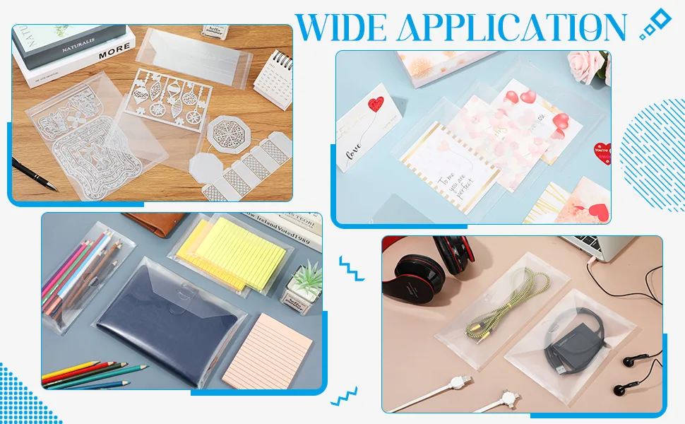 21 Pieces Clear Stamp and Die Storage Pockets Die Cut Storage Bag Scrapbooking Storage Die Storage Envelopes for DIY Card Making (5 x 7 Inch) - product information 5