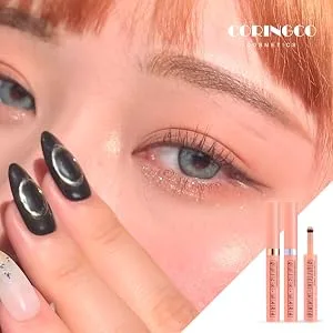 CORINGCO Shimmer Glitter Eye Maker Volume Eyeshadow Stick Quick-Hara Glitter Eye Makeup K-Beauty 02 Dazzling Noon Long Lasting Sparkle Glow Light - product information 3