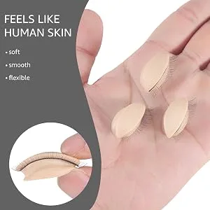 Embagol 2 Pairs Replaced Eyelids Makeup for Training Head Removable Realistic Eyelids Eyelash Training Practice Soft-Touch Rubbe - product information 5